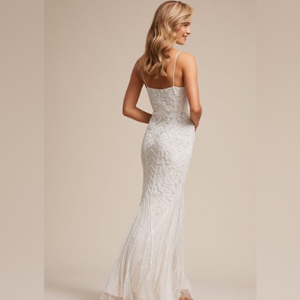 Ivory Beaded Maxi Slip Dress - Picture 2 of 8
